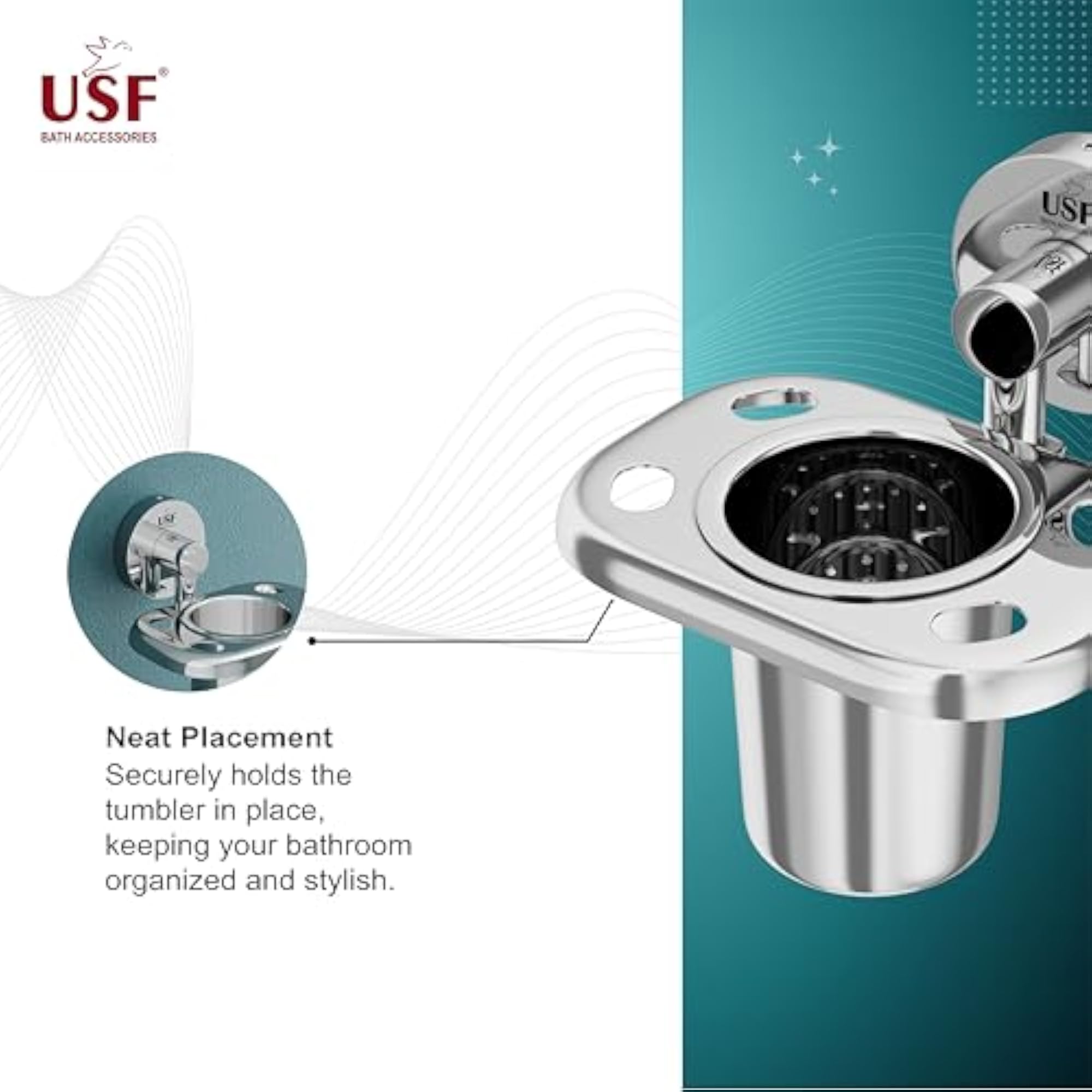 304 Stainless Steel Bathroom Wall Mount Stand for Toothbrush Storage
